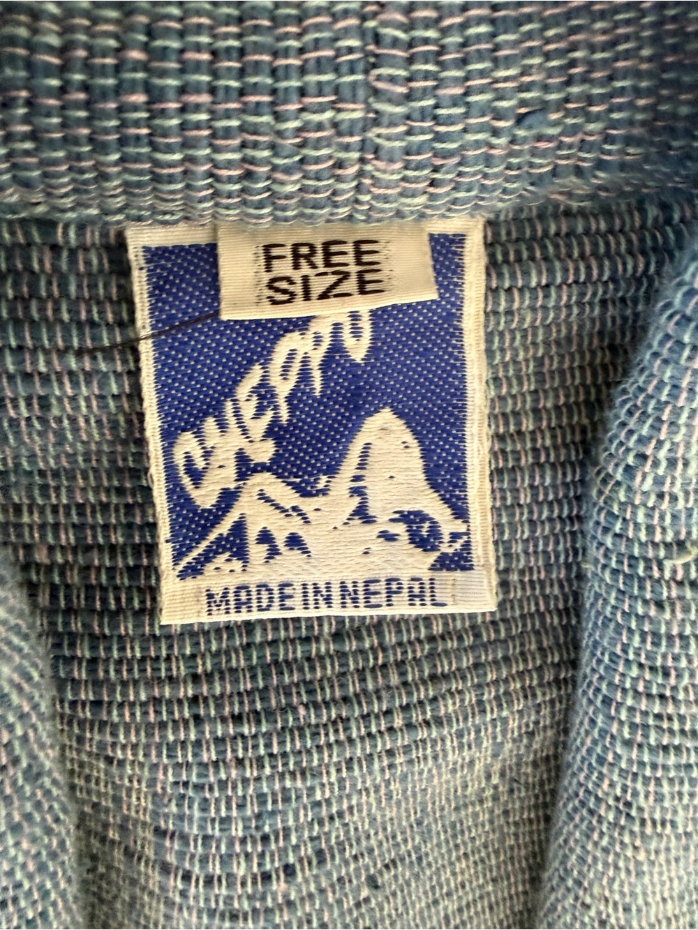 Vintage Cheppu Coat Made in Nepal Woven Cotton Coat Free Size - Picture 9 of 11